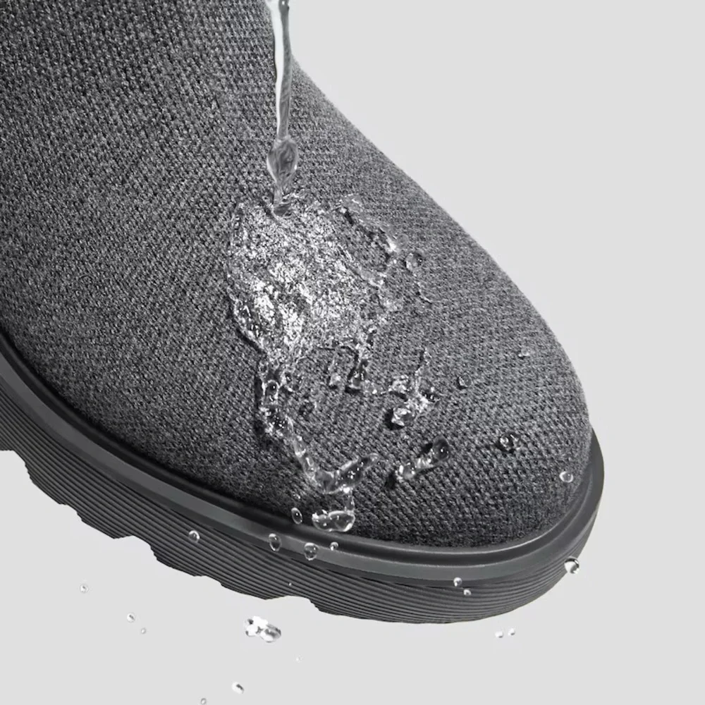 Vivaia Eduarda Knee High Wool Tall Boots Chunky Rich Gray Water Repellent $249 - Picture 13 of 13